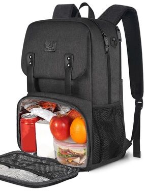 Matein Insulated Lunch Backpack Laptop College Travel Bag Gray